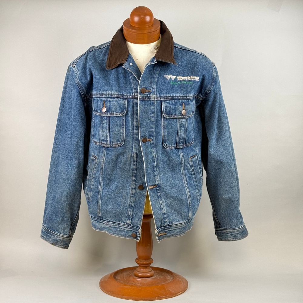 King Louie Denim Jacket Mens Medium Blue Good Watkins Workwear Trucker Vintage